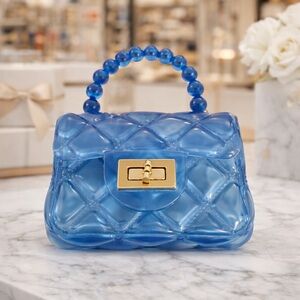 Elegant Blue Quilted Mini Jelly Bag